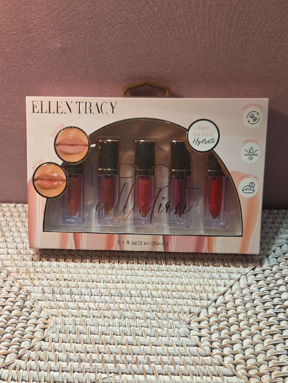Ellen Tracy Hydrating Lip Tint Set - Pink & Red Shades